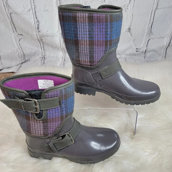 Sperry Rain Boots  Womens 6 Plaid Fabric Rubber Waterproof‎ Outdoor Preppy Cute - Picture 12 of 12